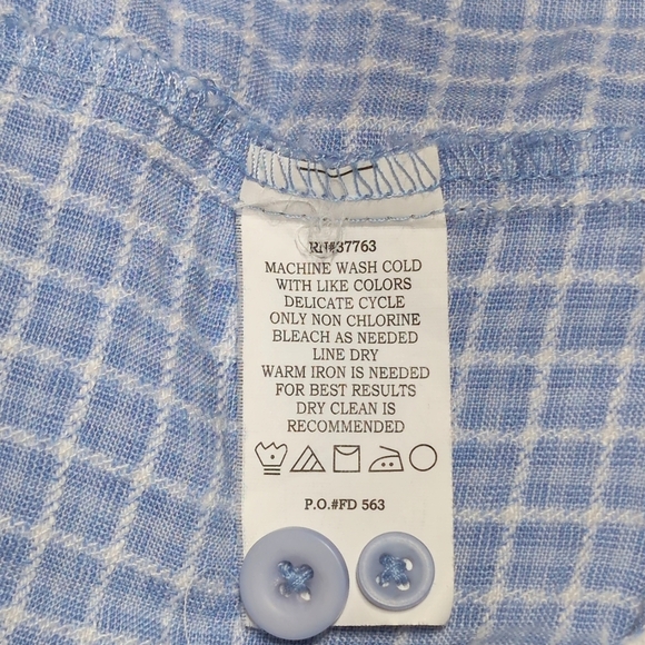 Vintage Cubavera Light Blue Checkered Men's Shirt Sz L - Picture 5 of 5